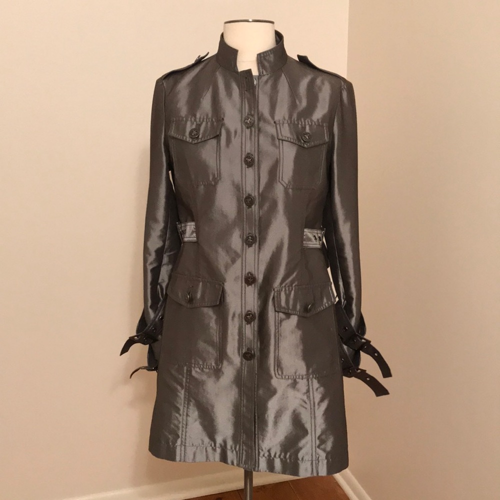Silver trench coat by Cino